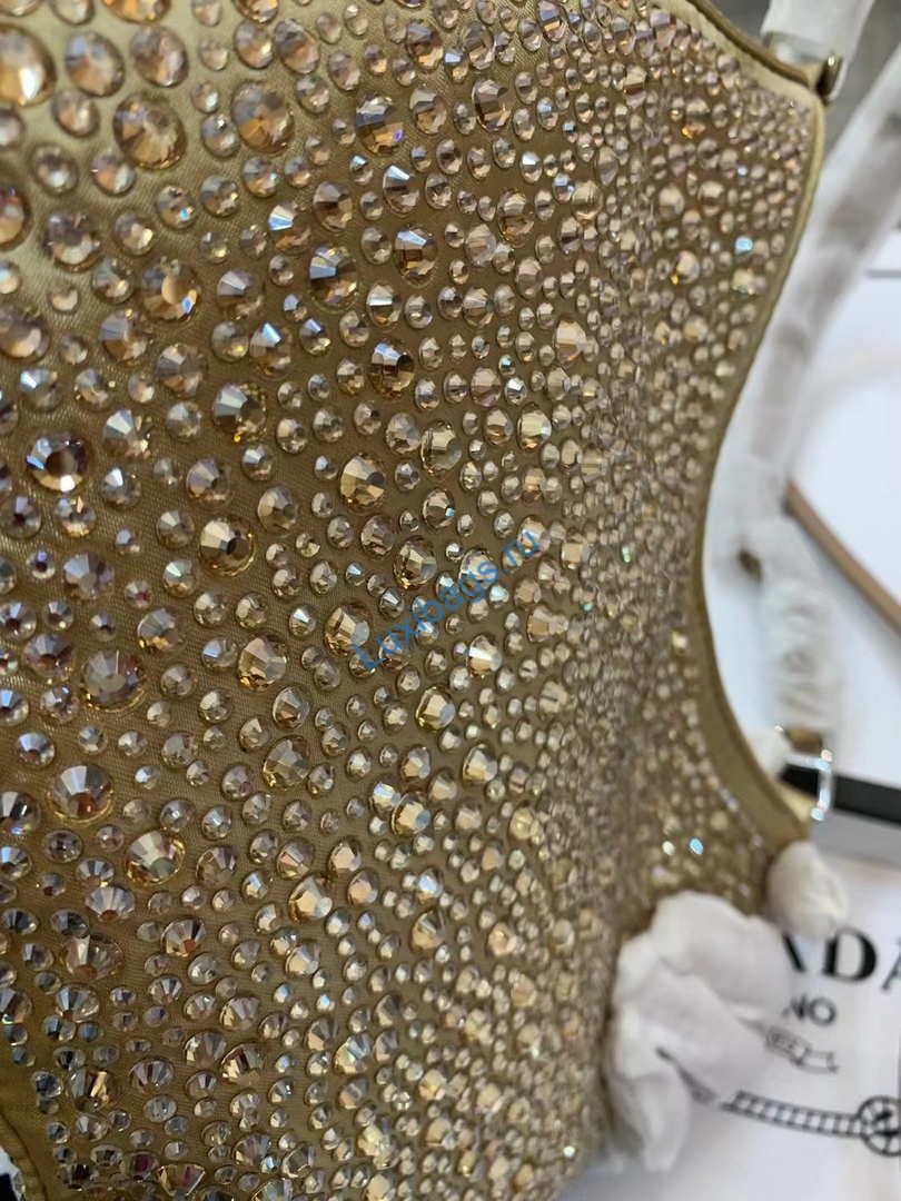 Prada 1BC169 Prada Cleo satin bag with appliqués Gold | prada 1bc169 prada cleo satin bag with appliques gold 016