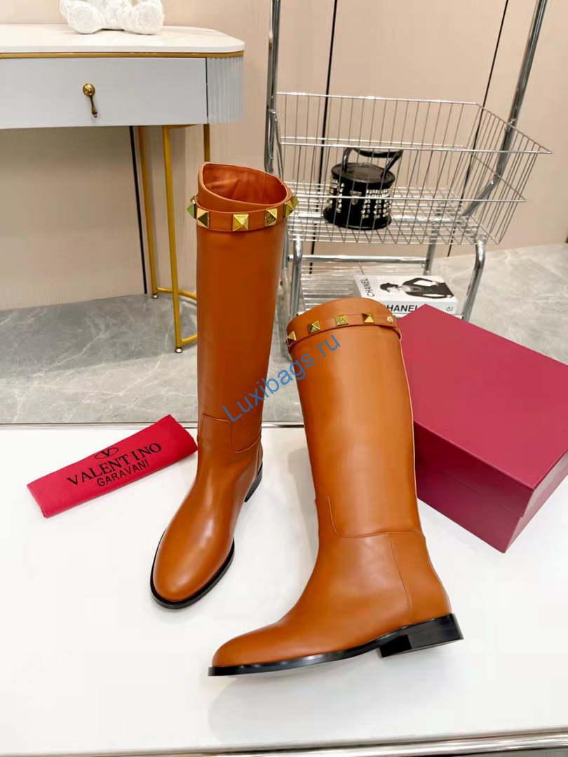 Valentino Women's Shoes 1W2S0ER5ZWM0NO Calfskin Leather Roman Stud Boot 192932 | valentino womens shoes 1w2s0er5zwm0no calfskin leather roman stud boot 192932 006