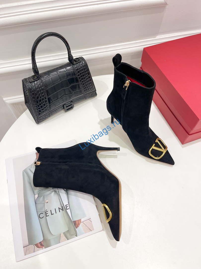 Valentino Women's Shoes Vlogo Signature Short Boot 153664 | valentino womens shoes roman stud short boot 153664 003