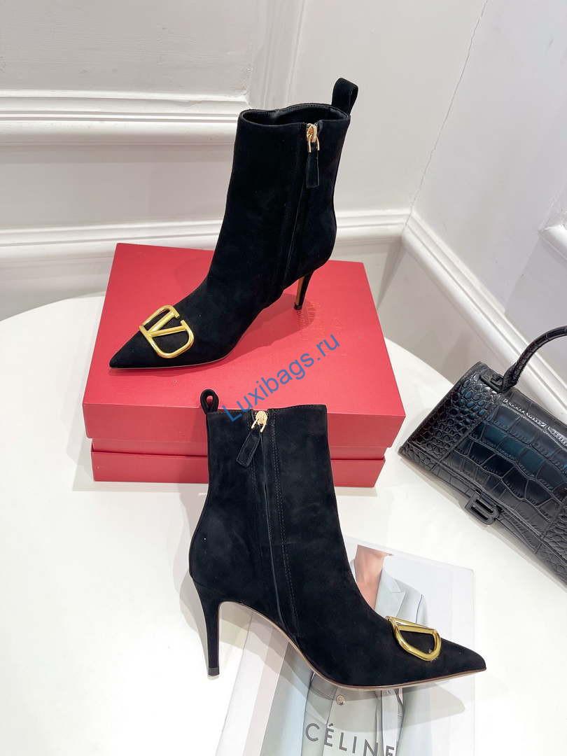 Valentino Women's Shoes Vlogo Signature Short Boot 153664 | valentino womens shoes roman stud short boot 153664 007
