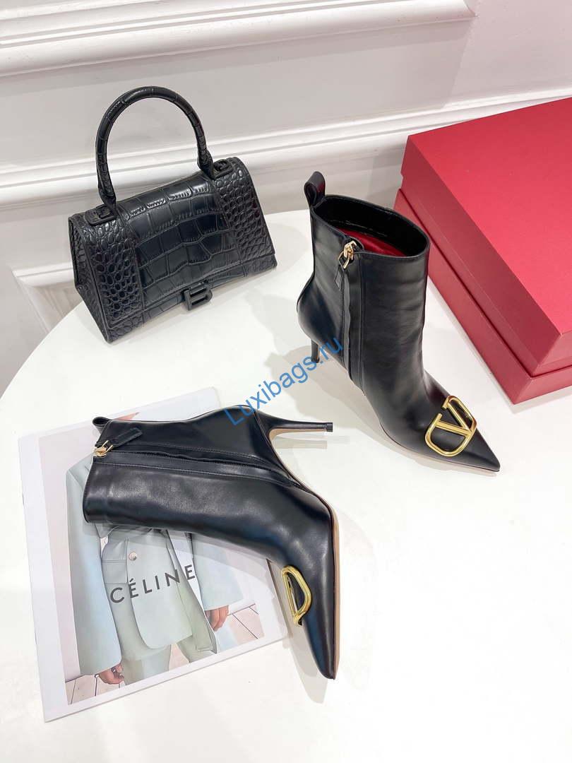 Valentino Women's Shoes Vlogo Signature Short Boot 153670 | valentino womens shoes roman stud short boot 153670 002
