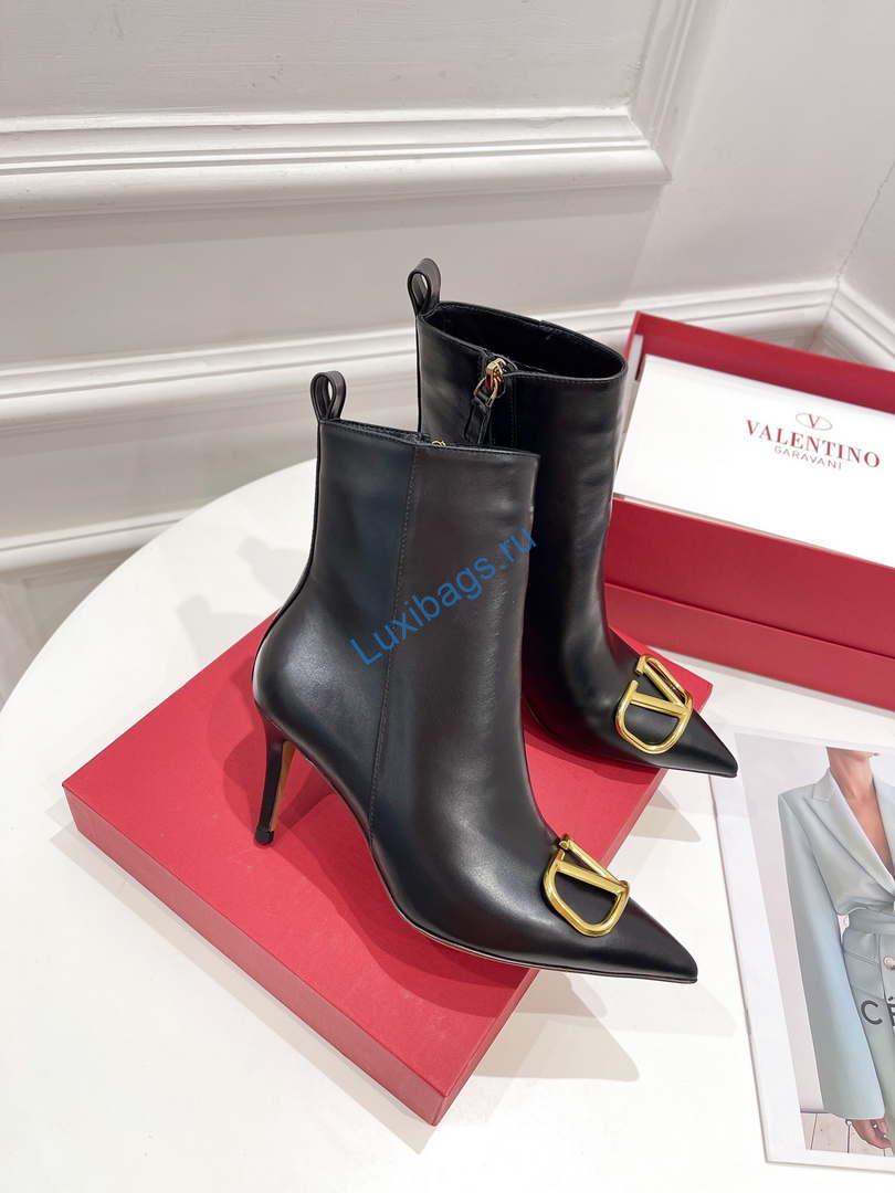 Valentino Women's Shoes Vlogo Signature Short Boot 153670 | valentino womens shoes roman stud short boot 153670 006