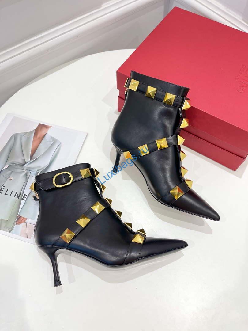 Valentino Women's Shoes Roman Stud Short Boot 153677 | valentino womens shoes roman stud short boot 153677 005