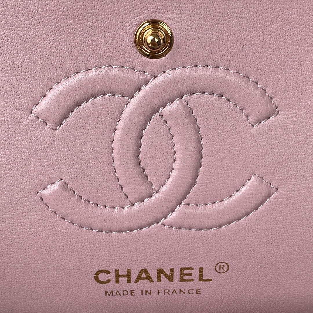 Chanel A01113 Flap Handbag Classic Bag Lambskin Light Pink Gold | chanel a01113 flap handbag classic bag lambskin light pink gold 008