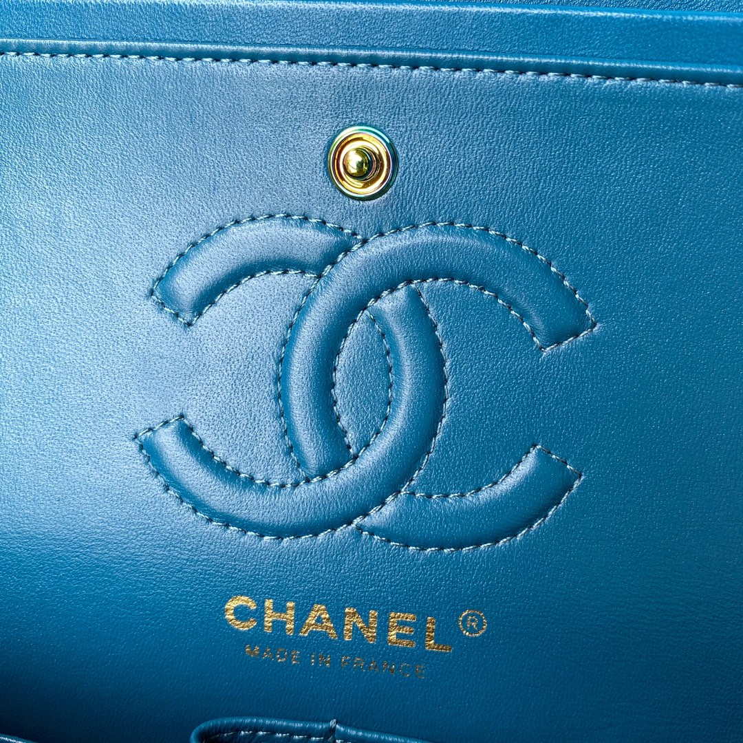 Chanel A01113 Flap Handbag Classic Bag Yellow Lambskin with Blue Hardware | chanel a01113 flap handbag classic bag yellow lambskin with blue hardware 009