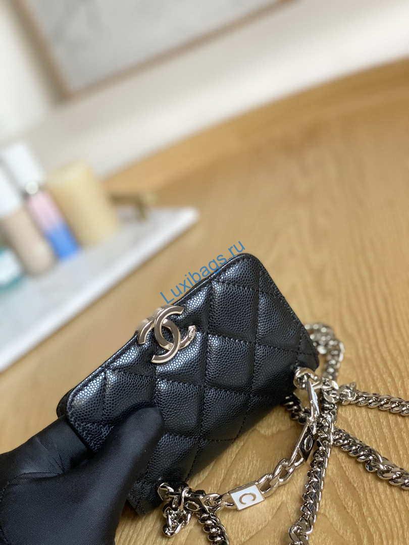 Chanel A81197 Mini Flap Calfskin Enamel & Silver-Tone Metal Black | chanel a81197 mini flap calfskin enamel silver tone metal black 003