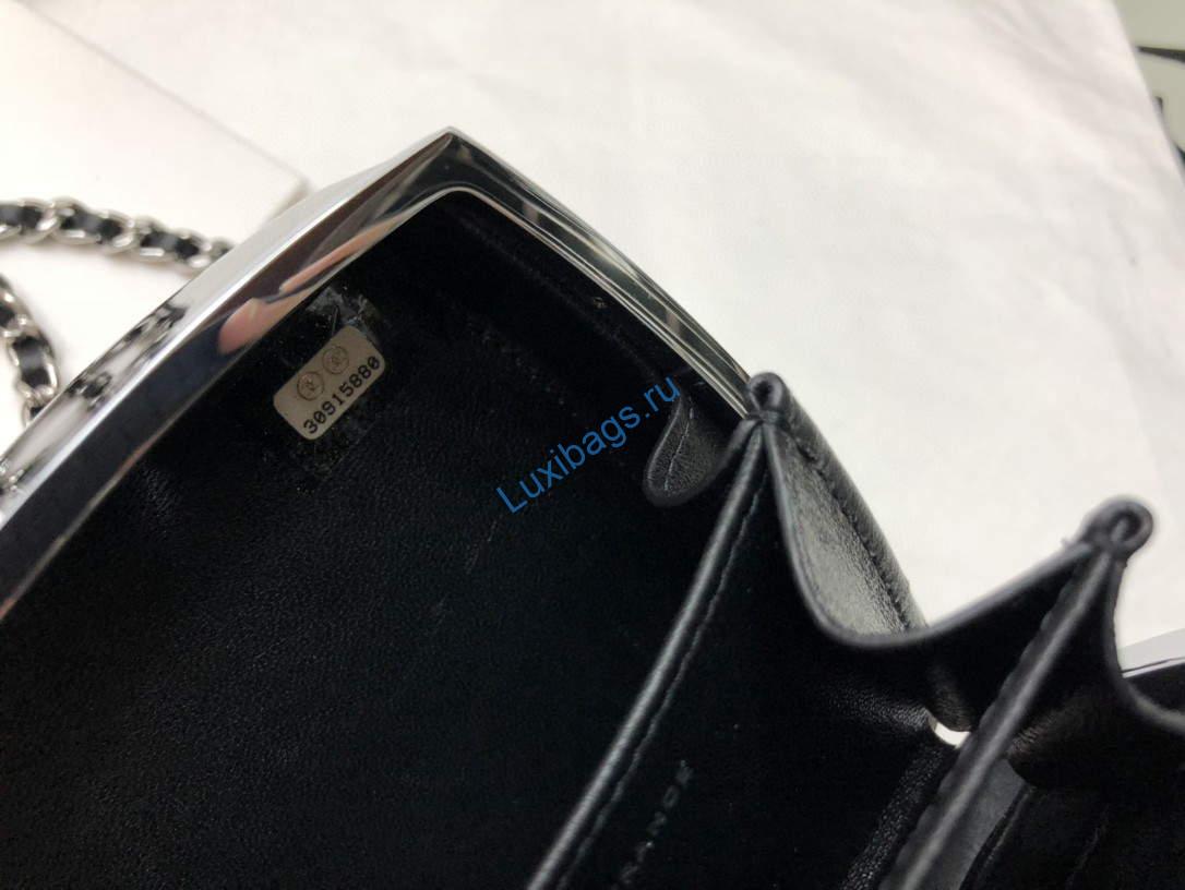 Chanel AP2398 Small Vanity Case Acrylic Black Silver | chanel ap2398 small vanity case acrylic black silver 0009
