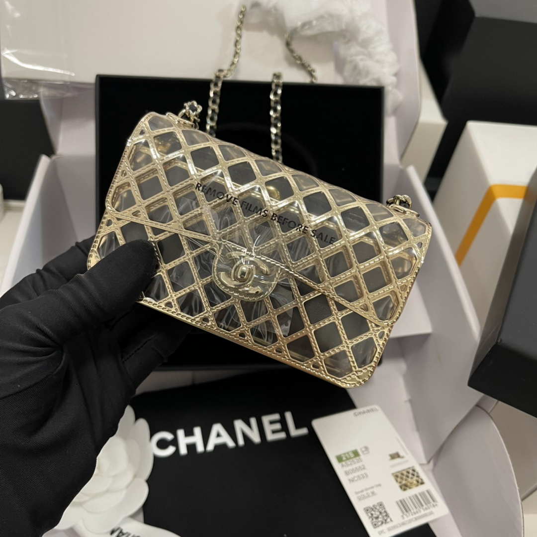 Chanel AS2535 Mini Evening Bag Gold-Tone Metal & Lambskin | chanel as2535 mini evening bag gold tone metal lambskin 006