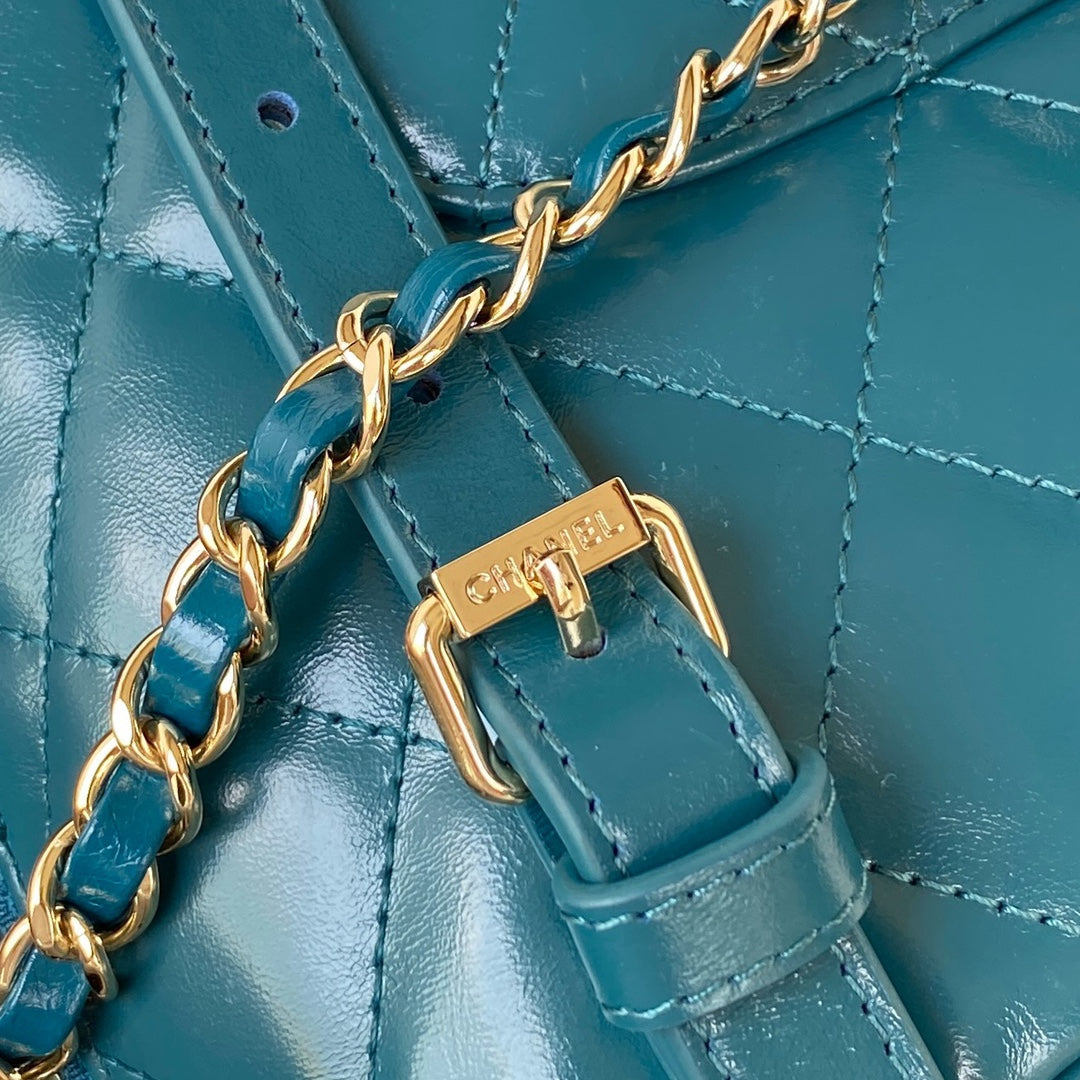 Chanel AS3332 Backpack Shiny Calfskin Bag Blue | chanel as3332 backpack shiny calfskin bag blue 006