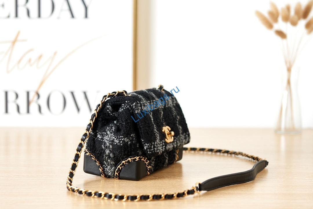 Chanel AS3572 Small Flap Bag Wool Tweed Black | chanel as3572 small flap bag wool tweed black 003