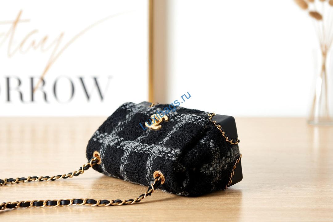 Chanel AS3572 Small Flap Bag Wool Tweed Black | chanel as3572 small flap bag wool tweed black 005