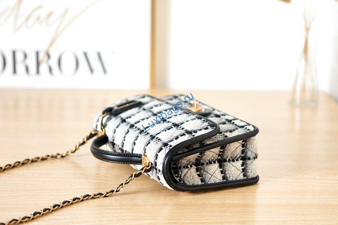 Chanel AS3653 Small Flap Bag with Top Handle Wool Tweed & Gold-Tone Metal Beige | chanel as3653 small flap bag with top handle wool tweed gold tone metal beige 005