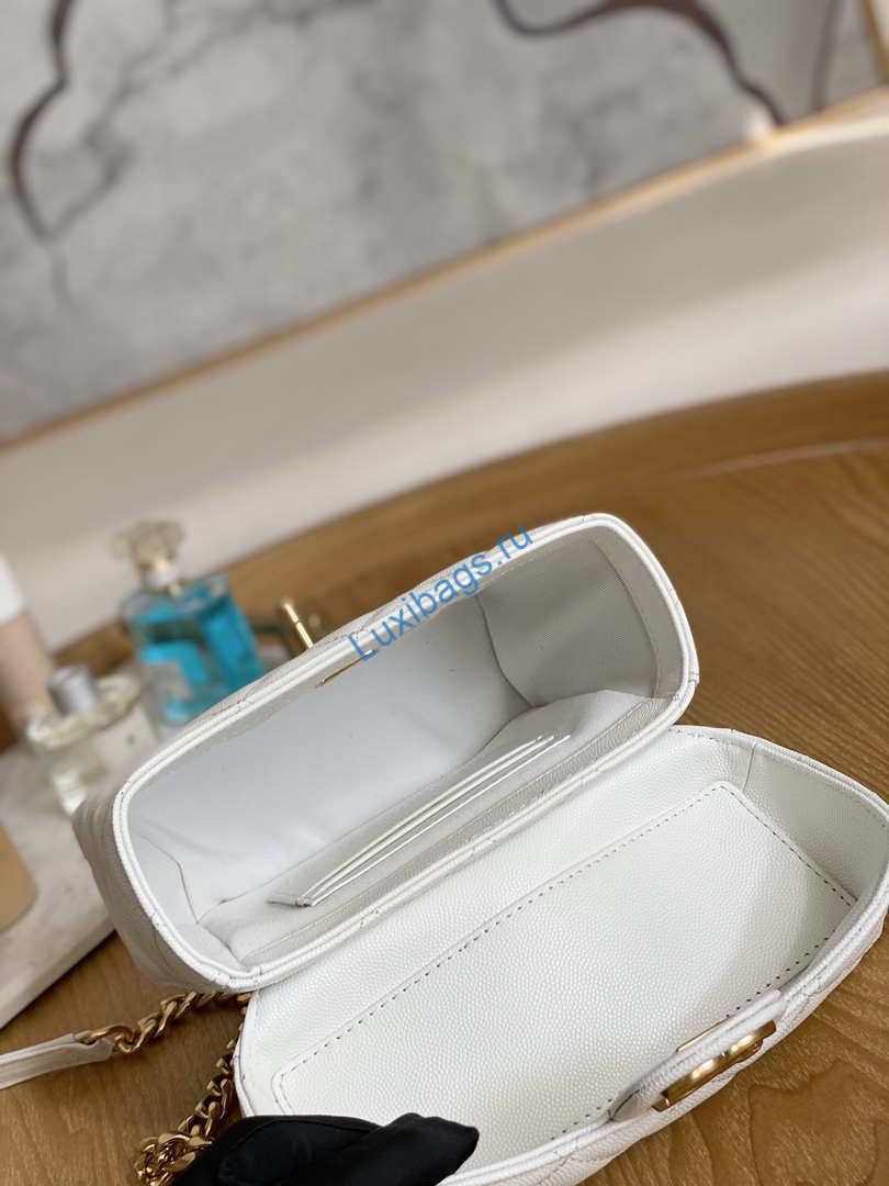 Chanel AS3729 Small Vanity Case Grained Calfskin & Gold-Tone Metal White | chanel as3729 small vanity case grained calfskin gold tone metal white 008