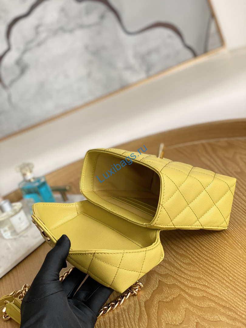 Chanel AS3729 Small Vanity Case Grained Calfskin & Gold-Tone Metal Yellow | chanel as3729 small vanity case grained calfskin gold tone metal yellow 007
