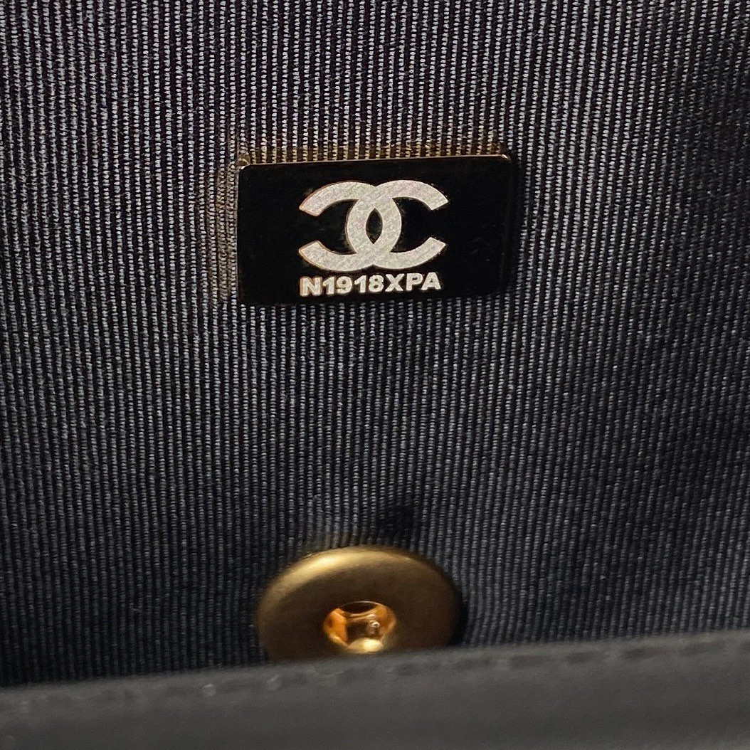 Chanel AS3738 Mini Flap Bag Lambskin Enamel & Gold-Tone Metal Black | chanel as3738 mini flap bag lambskin enamel gold tone metal black 009