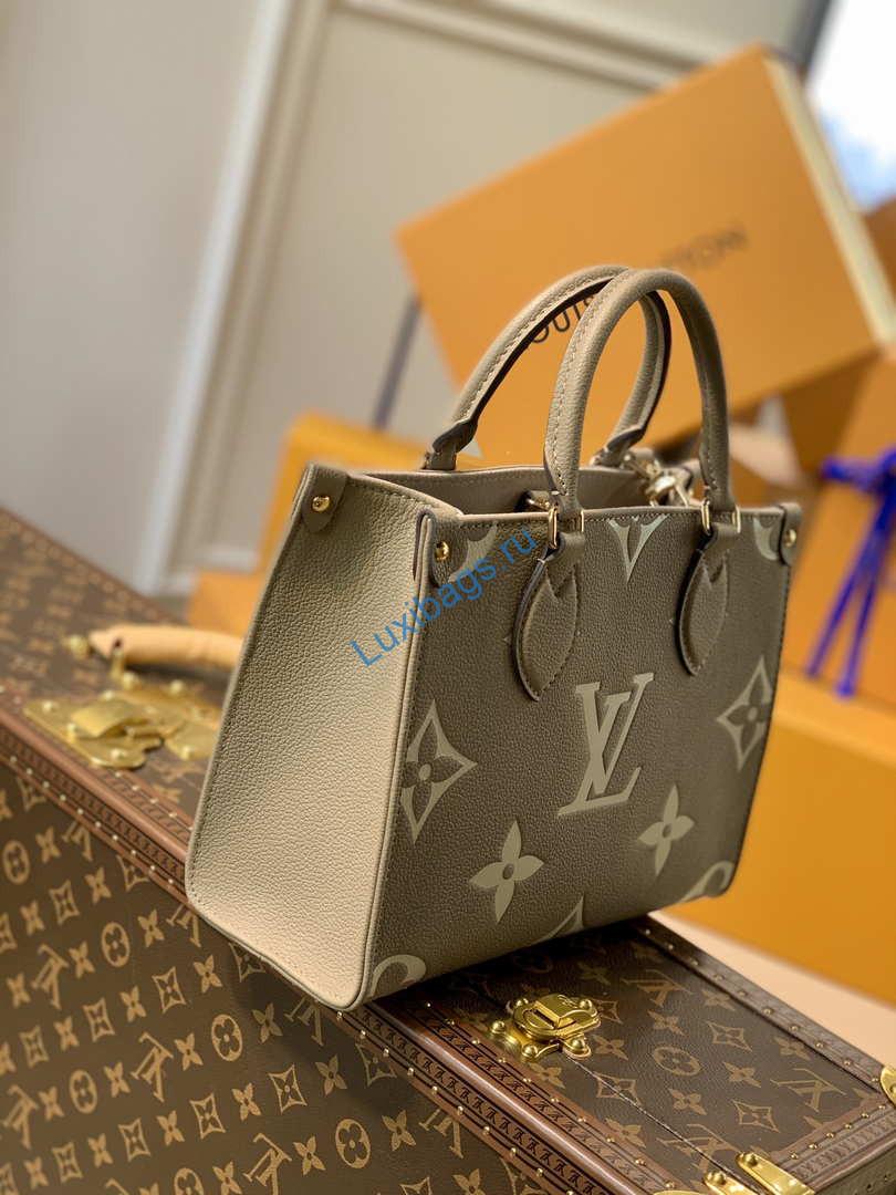 LV M45779 Louis Vuitton Onthego Pm Bag leather Gray | lv m45779 louis vuitton onthego pm bag leather gray 002