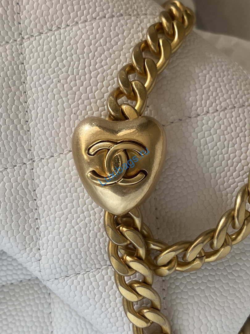 Chanel AS3828 Mini Flap Chain Bag White Calfskin Gold | chanel as3828 mini flap chain bag white calfskin gold 005