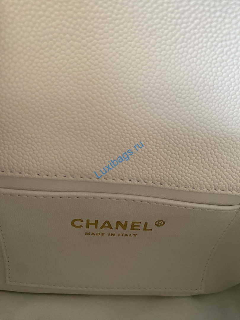 Chanel AS3828 Mini Flap Chain Bag White Calfskin Gold | chanel as3828 mini flap chain bag white calfskin gold 008