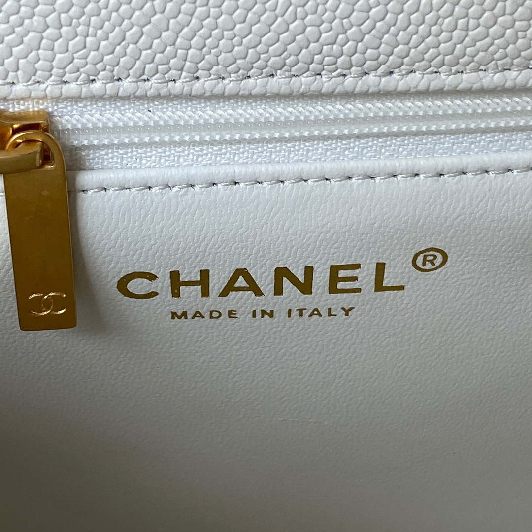 Chanel AS3921 Flap Chain Bag White Calfskin Gold | chanel as3921 flap chain bag white calfskin gold 006