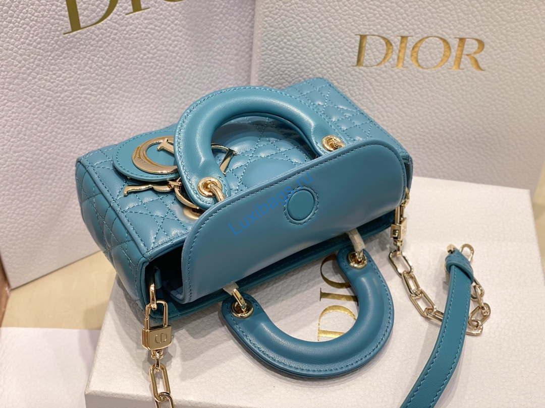 Dior S0910 Micro Lady D-joy Bag Blue Cannage Lambskin | dior s0910 small lady d joy bag blue cannage lambskin 007