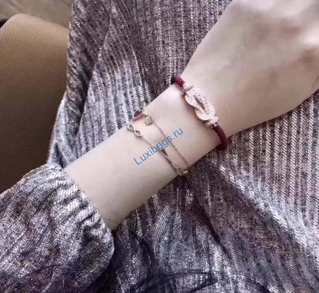 Fred FORCE 10 BRACELET XL model in 18k pink gold with diamonds F230017 | fred force 10 bracelet xl model in 18k pink gold red with diamonds f230017 002