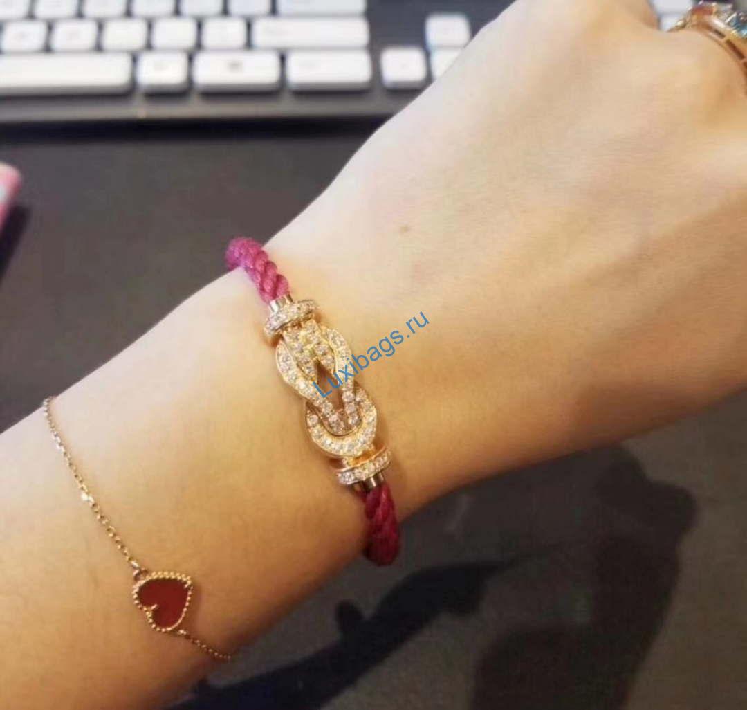 Fred FORCE 10 BRACELET XL model in 18k pink gold with diamonds F230017 | fred force 10 bracelet xl model in 18k pink gold red with diamonds f230017 004
