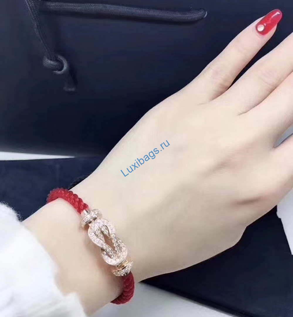 Fred FORCE 10 BRACELET XL model in 18k pink gold with diamonds F230017 | fred force 10 bracelet xl model in 18k pink gold red with diamonds f230017 006