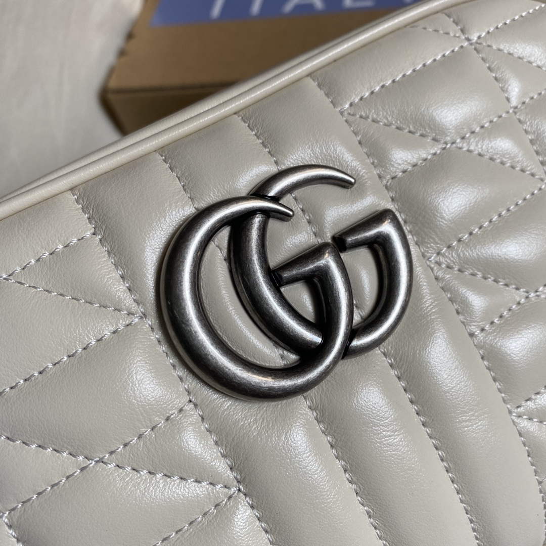 Gucci 447632 GG Marmont matelassé small shoulder bag White | gucci 447632 gg marmont small shoulder bag white 4