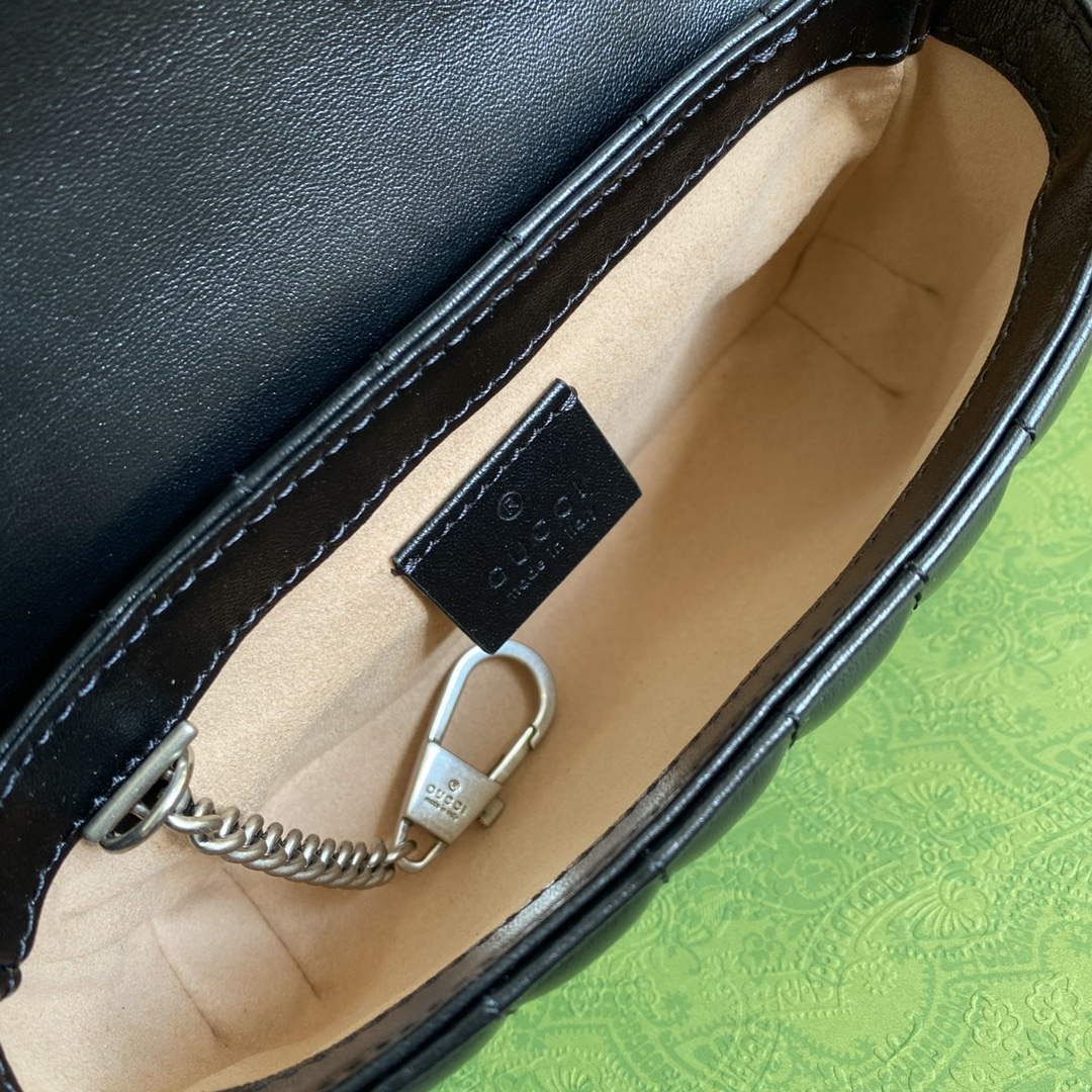 Gucci 476433 GG Marmont Super Mini Bag Black | gucci 476433 gg marmont super mini bag black 8