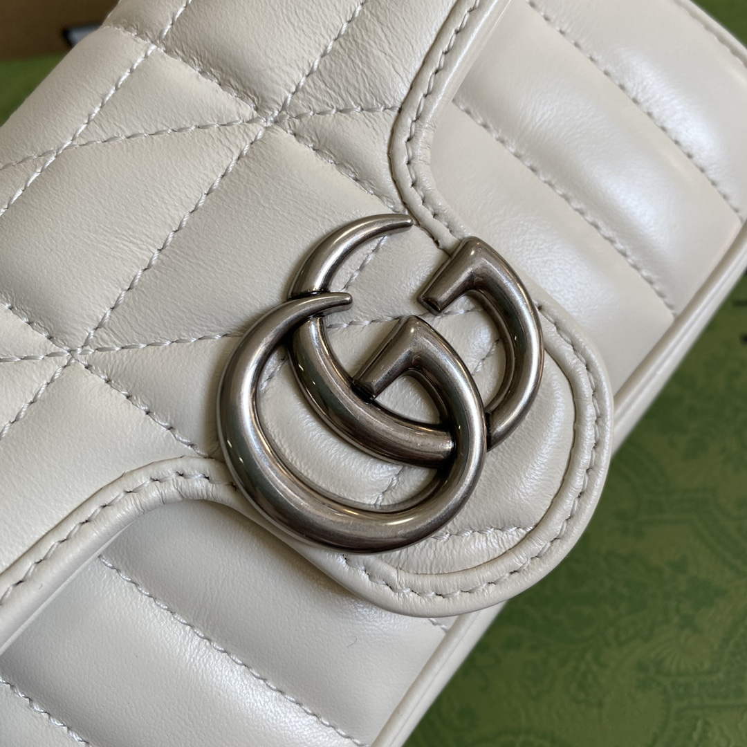 Gucci 476433 GG Marmont Super Mini Bag White | gucci 476433 gg marmont super mini bag white 4