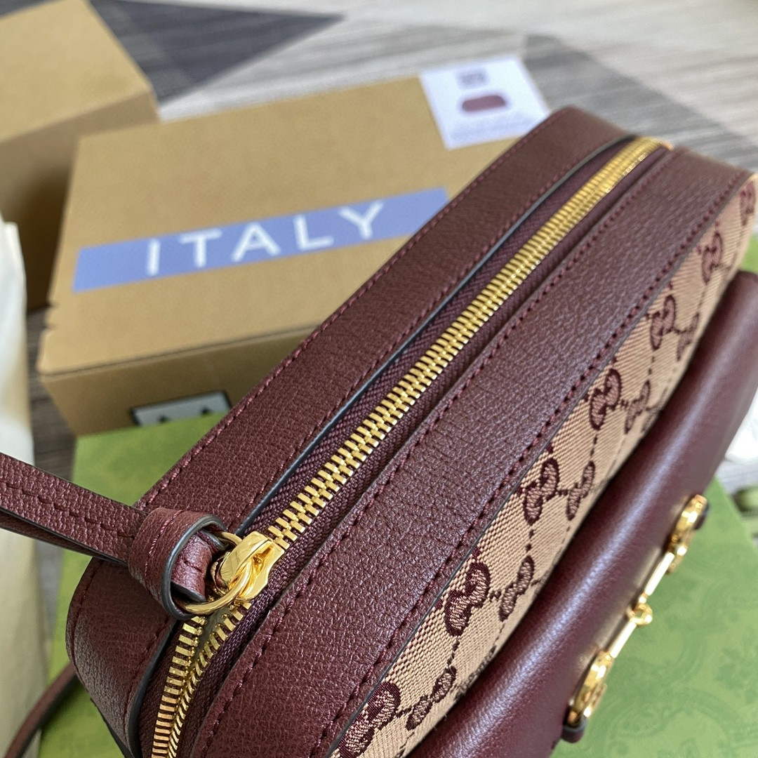 Gucci 645454 Gucci Horsebit 1955 Small Shoulder Bag Wine Red | gucci 645454 gucci horsebit 1955 small shoulder bag 13