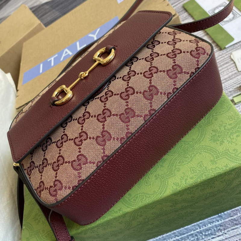 Gucci 645454 Gucci Horsebit 1955 Small Shoulder Bag Wine Red | gucci 645454 gucci horsebit 1955 small shoulder bag 15
