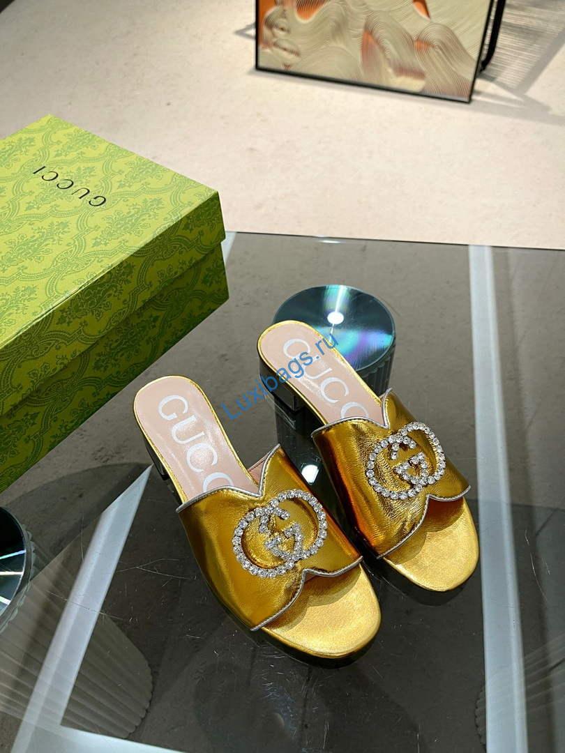 Gucci 695202 Women's Double G Slide Sandal G56240 | gucci 695202 womens double g slide sandal 12