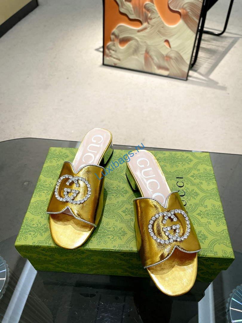 Gucci 695202 Women's Double G Slide Sandal G56240 | gucci 695202 womens double g slide sandal 16