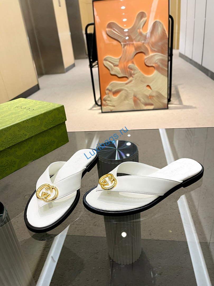 Gucci 695203 Men Women's Flip Flops Sandal G56252 | gucci 695203 men womens flip flops sandal g56252 3