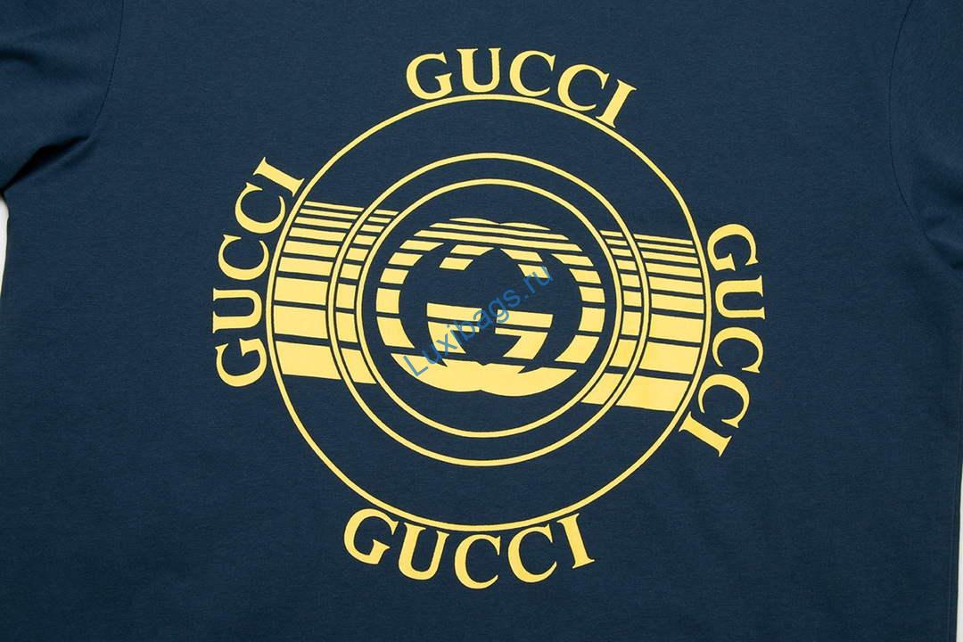 Gucci 717422 Logo print cotton jersey Men Women's T-shirt G38663 | gucci 717422 logo print cotton jersey men womens t shirt 4