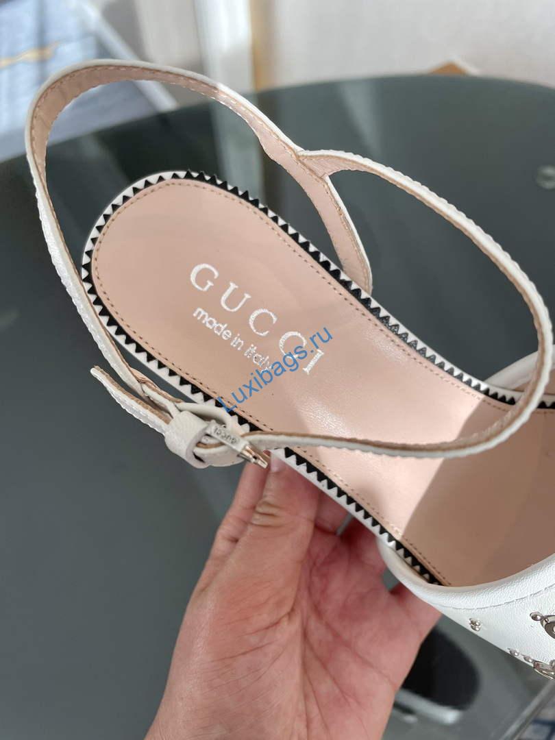Gucci 719844 Women's Lnterlocking G Studs Sandal G56235 | gucci 719843 womens lnterlocking g studs sandal g56235 5