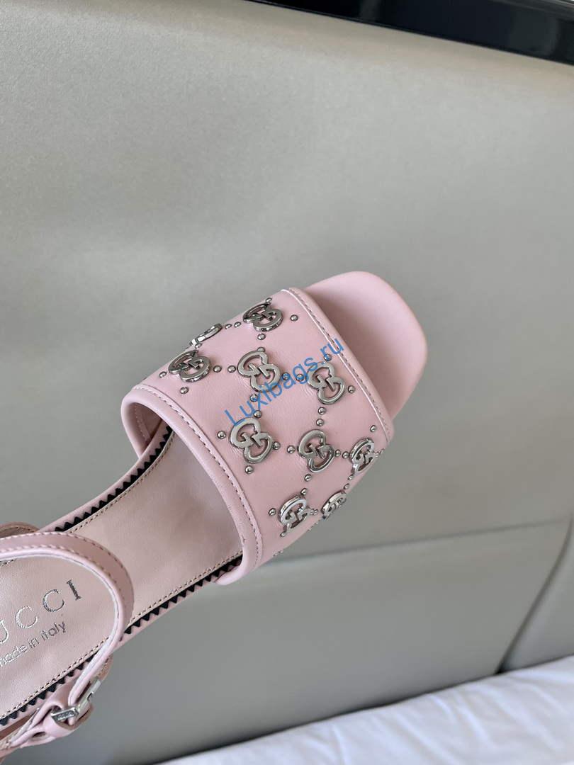 Gucci 719844 Women's Lnterlocking G Studs Sandal G56236 | gucci 719843 womens lnterlocking g studs sandal g56236 7
