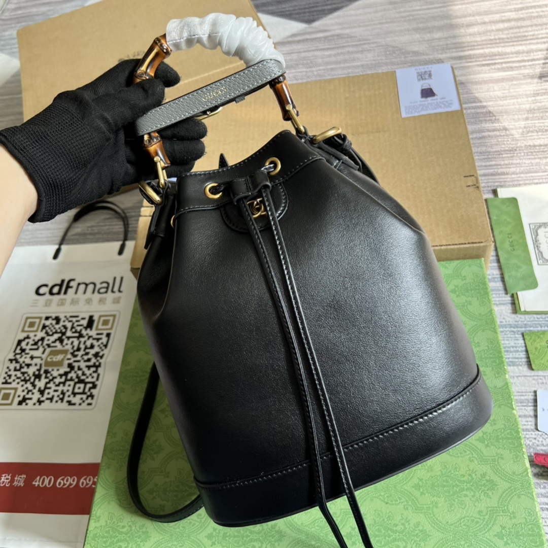 Gucci 724652 Diana Small Bucket Bag Black | gucci 724652 diana small bucket bag black 4