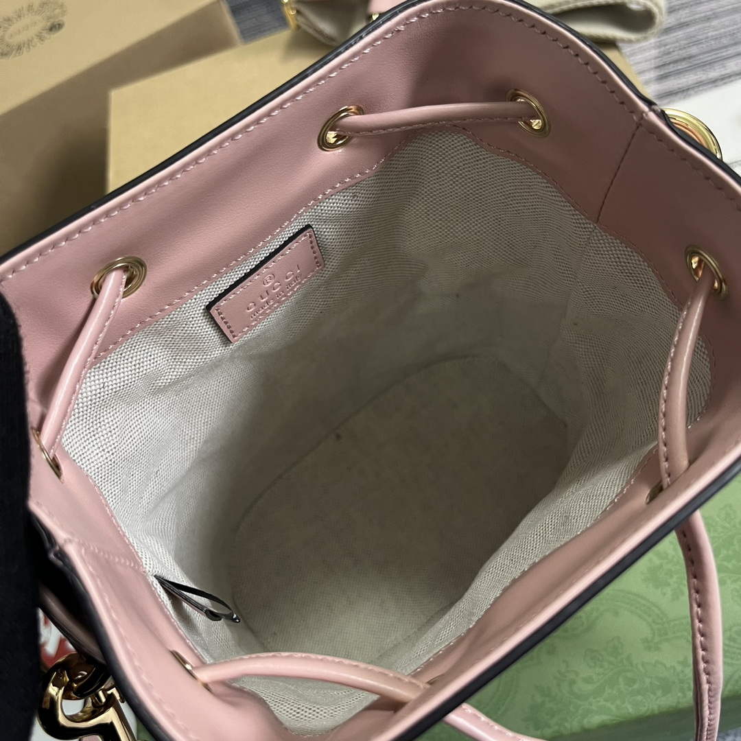 Gucci 728231 GG Matelassé Bucket Bag Light Pink | gucci 728231 gg matelasse bucket bag light pink 8