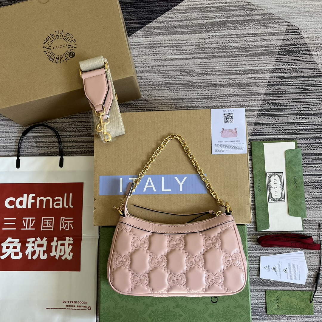 Gucci 735049 GG Matelassé Handbag Pink | gucci 735049 gg matelasse handbag pink 2