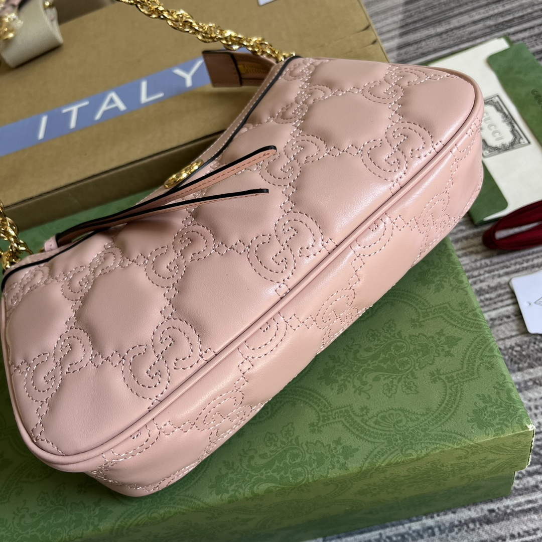 Gucci 735049 GG Matelassé Handbag Pink | gucci 735049 gg matelasse handbag pink 6