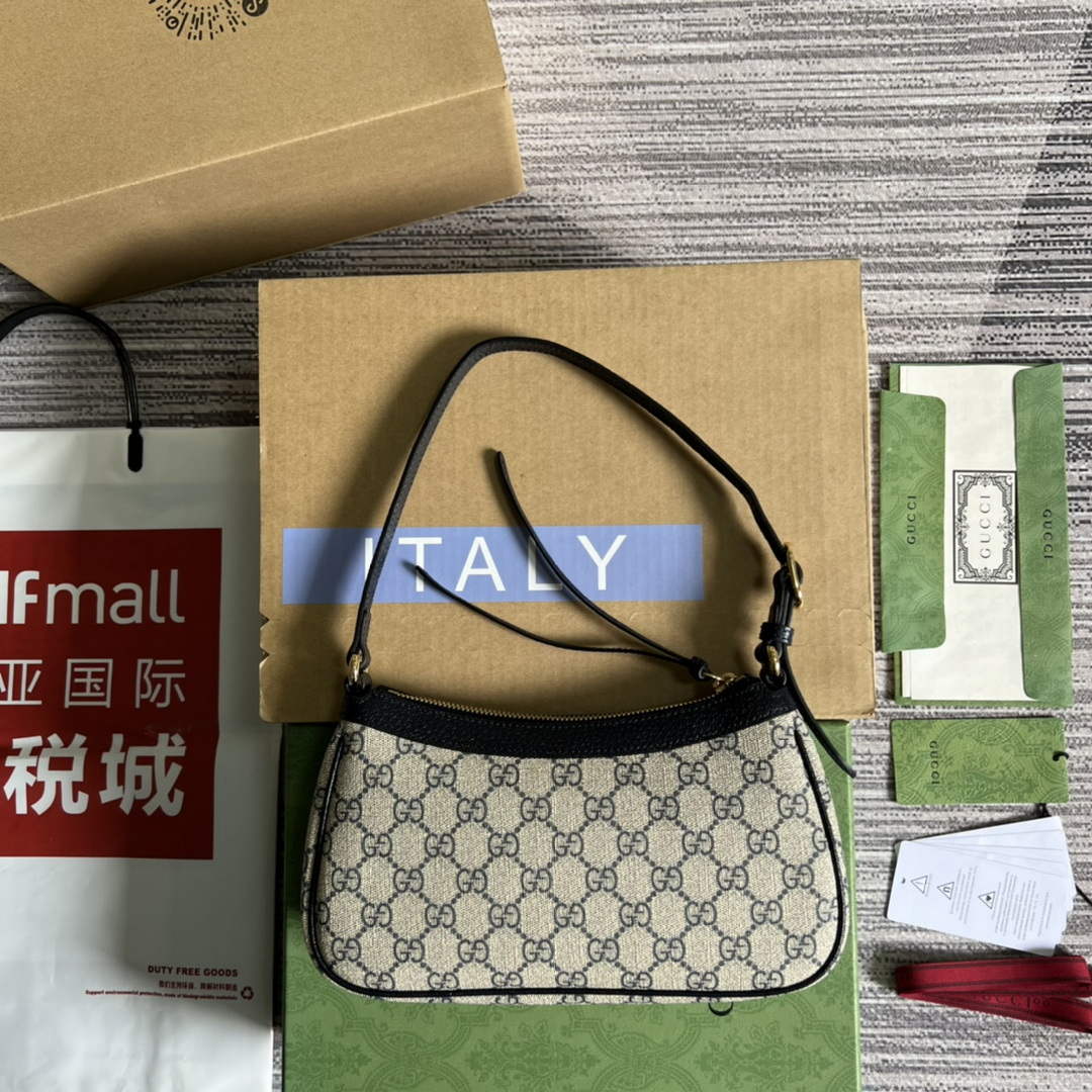 Gucci 735145 GG Supreme Ophidia small handbag Black | gucci 735145 gg supreme ophidia small handbag black 2