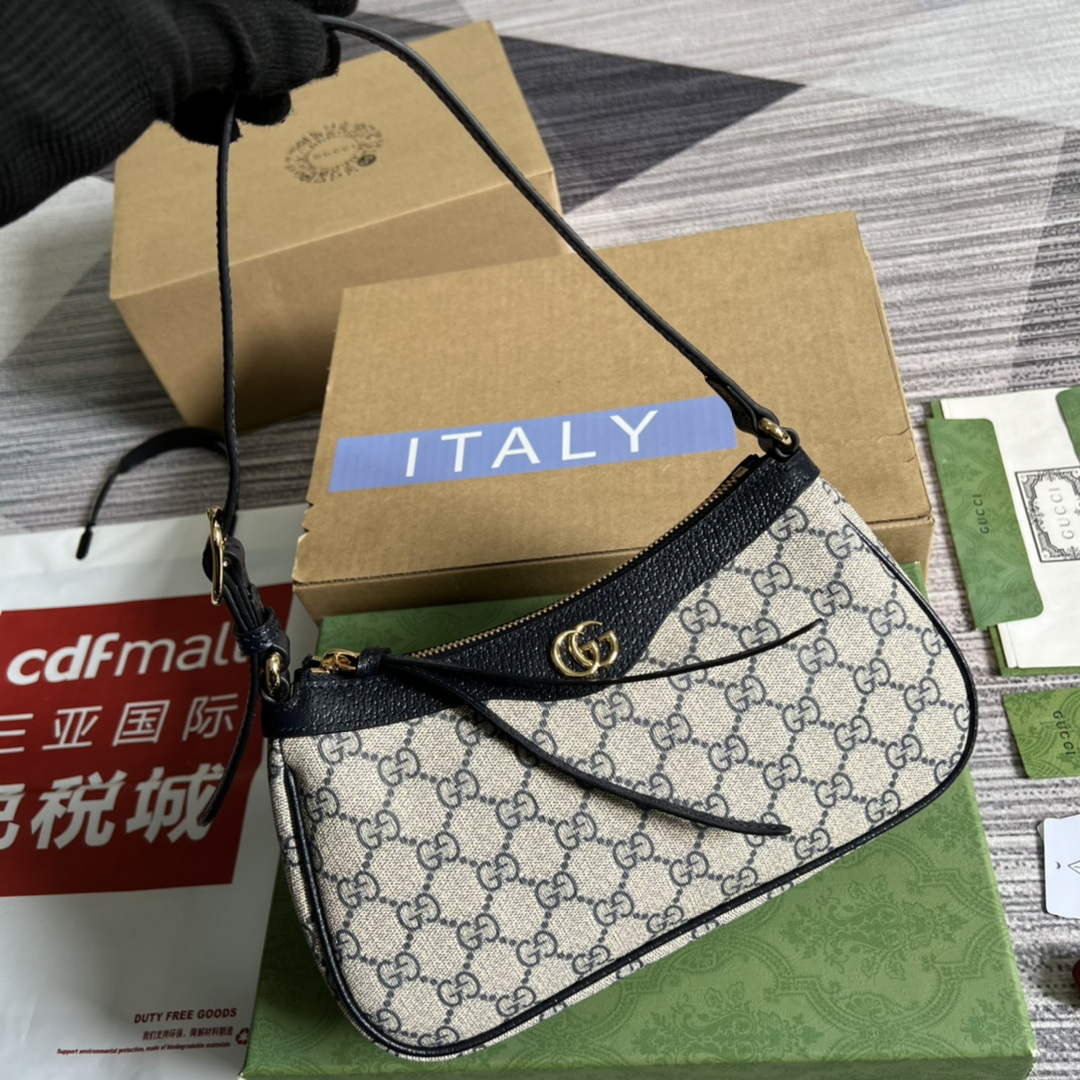 Gucci 735145 GG Supreme Ophidia small handbag Black | gucci 735145 gg supreme ophidia small handbag black 4