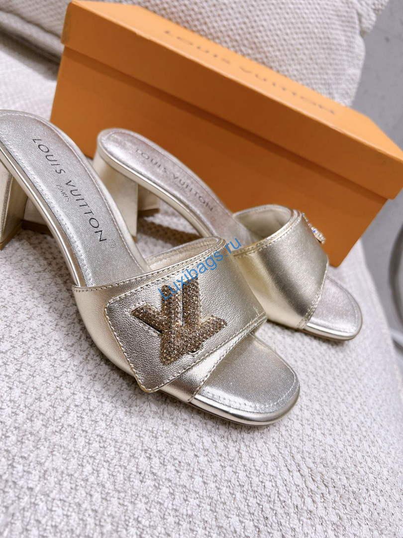 LV 1AB2OR Louis Vuitton Women's Shake Mules heel 5.5cm L68262 | lv 1ab2or louis vuitton womens shake mules heel 5 5cm l68262 3