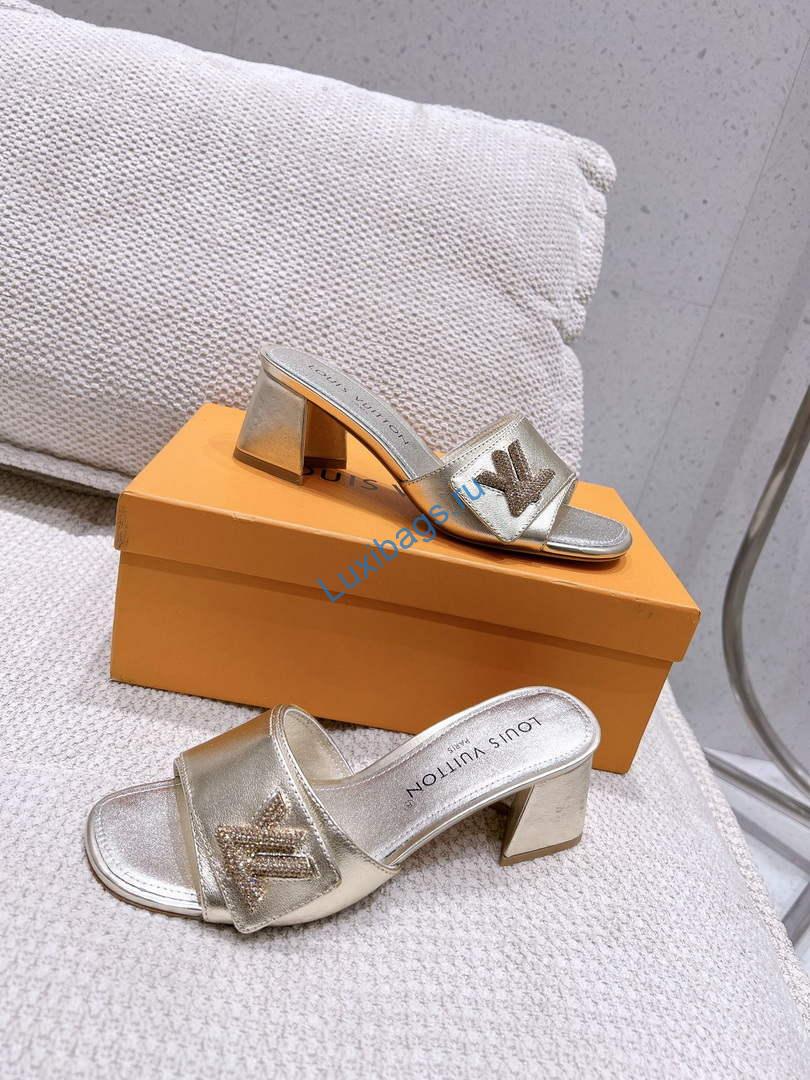 LV 1AB2OR Louis Vuitton Women's Shake Mules heel 5.5cm L68262 | lv 1ab2or louis vuitton womens shake mules heel 5 5cm l68262 5