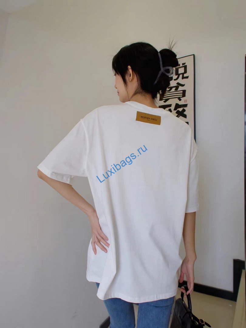 LV 1AB4UM Louis Vuitton Print Cotton Jersey Men Women's T-shirt L56228 | lv 1ab4um louis vuitton print cotton jersey men womens t shirt 104
