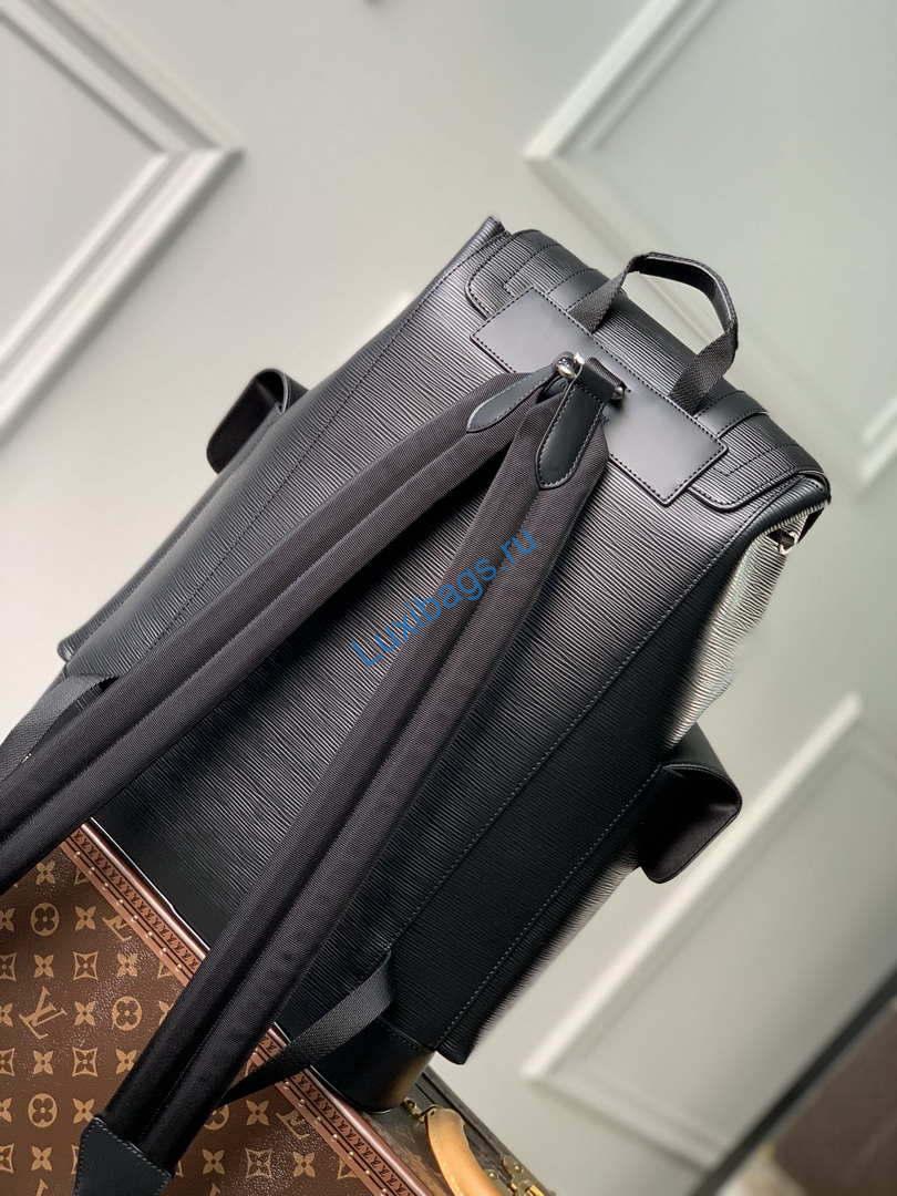 LV M41079 Louis Vuitton Christopher MM Epi Black With Yellow Logo | lv m41079 louis vuitton christopher mm epi black with yellow logo 002