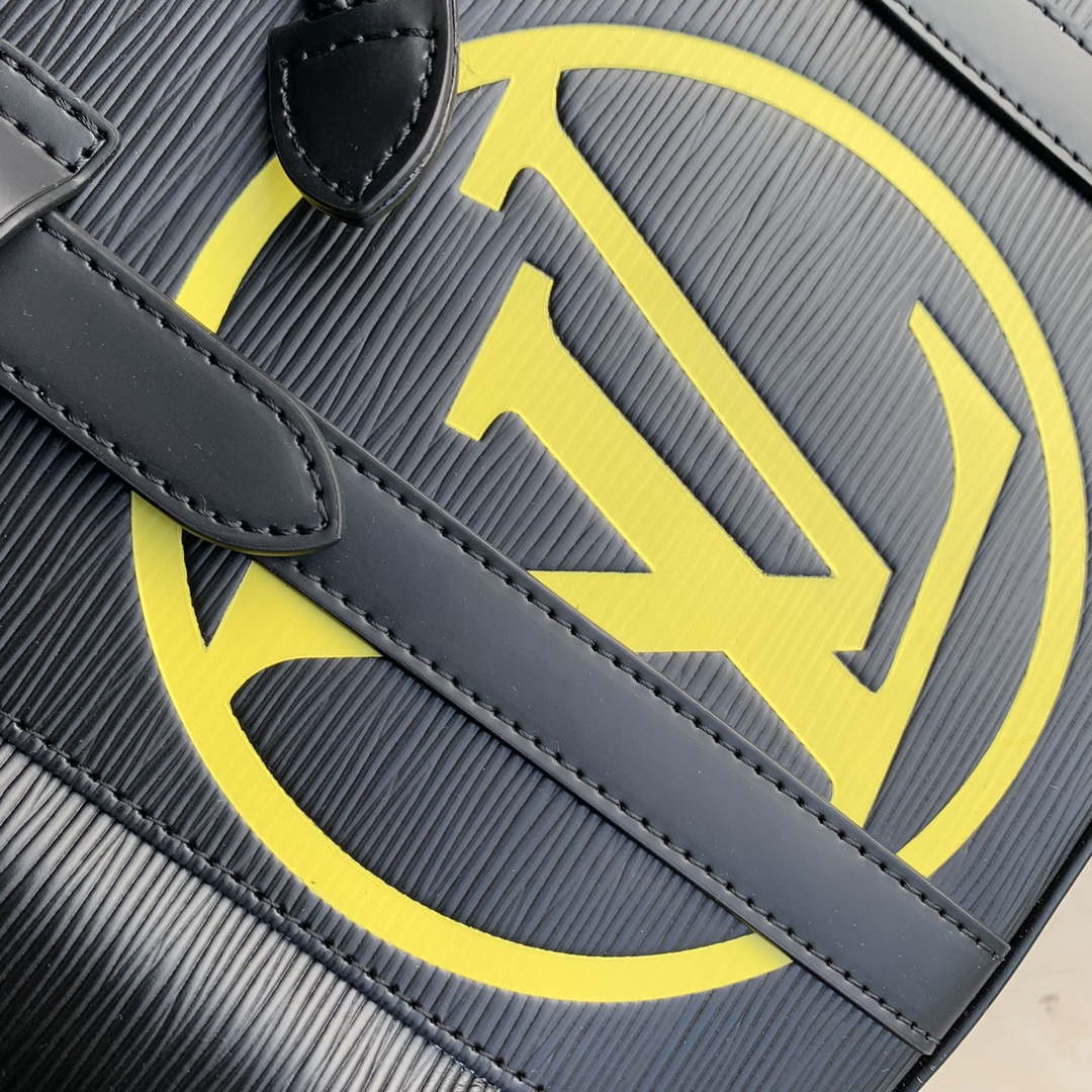 LV M41079 Louis Vuitton Christopher MM Epi Black With Yellow Logo | lv m41079 louis vuitton christopher mm epi black with yellow logo 005