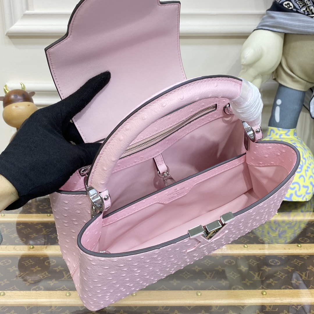 LV N81279 Louis Vuitton Capucines MM Handbag Rose Calypso | lv n81279 louis vuitton capucines mm handbag rose calypso 9